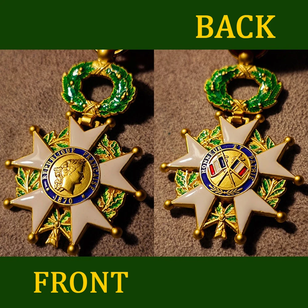1PC Napoleon III Republic of France Order of Knight's Honour Ribbon Medal Badge Decoration Craft Gift
