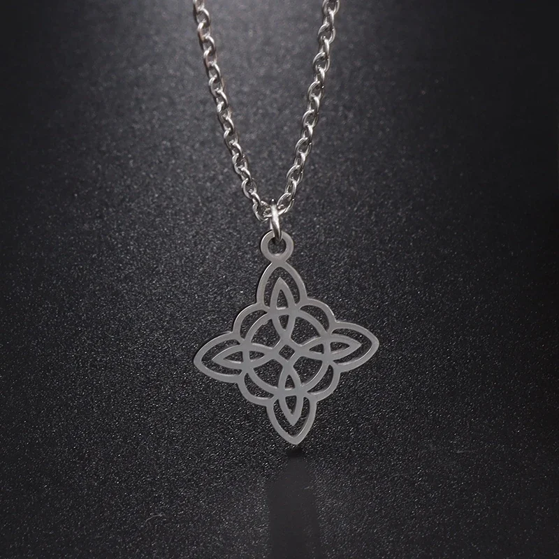 Stainless Steel Witchcraft Witch's Knot Necklace Women's Charm Irish Knot Necklace Jewelry