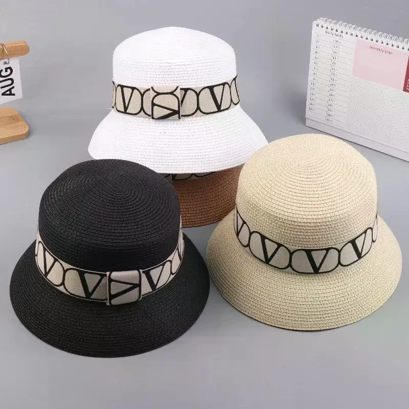قبعة عصرية من القش المنسوجة للسيدات للسفر في الهواء الطلق للحماية من الشمس، قبعة أنيقة على الشاطئ بنما. #2