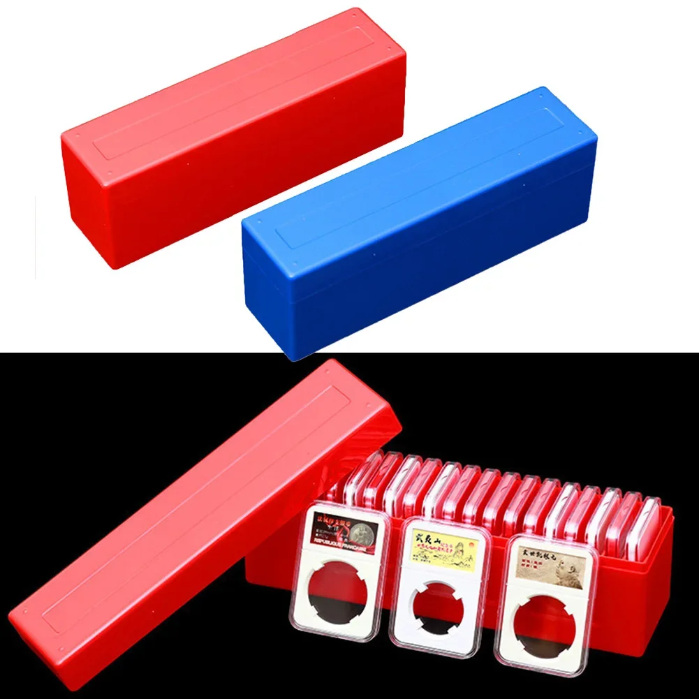 20 Coin Capacity Holder Slabs Storage Box Case For PCGS Red Plastic Commemorative Coin Storage Box Collection