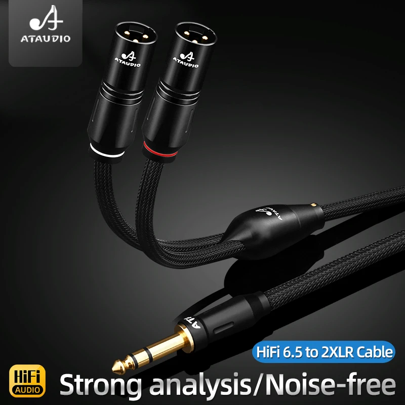 HiFi 6.5mm TRS to Dual XLR Male/Female Audio Balanced Cable 6N OFC 1/4 Inch TRS Y Splitter for Mixer Speaker