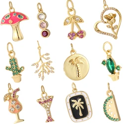 Cute Cherry Bee Charms for Jewelry Making Supplies Animals Plants Gold Color Snake Dijes Diy Earrings Necklace Bracelet Pendant