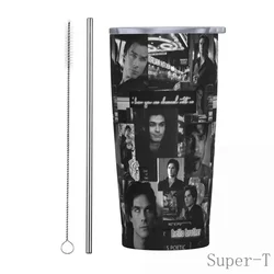 Salvatore The Vampire Diaries 20 Oz Tumbler Vacuum Insulated Thermal Cup with Lid and Straw Stainless Steel Double Wall Mugs