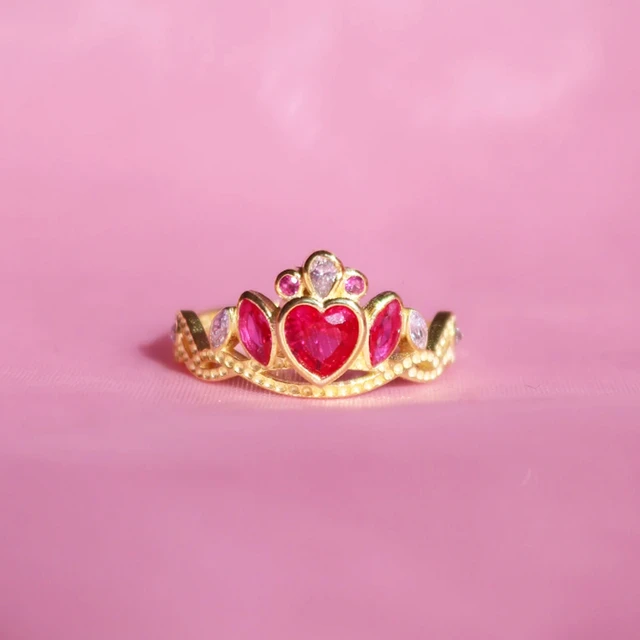 School Blair Crown Ring Princess Charm Jewelry For Woman Girl Wedding Party Accessories Gold Plated Adjustable Ring Gift AliExpress