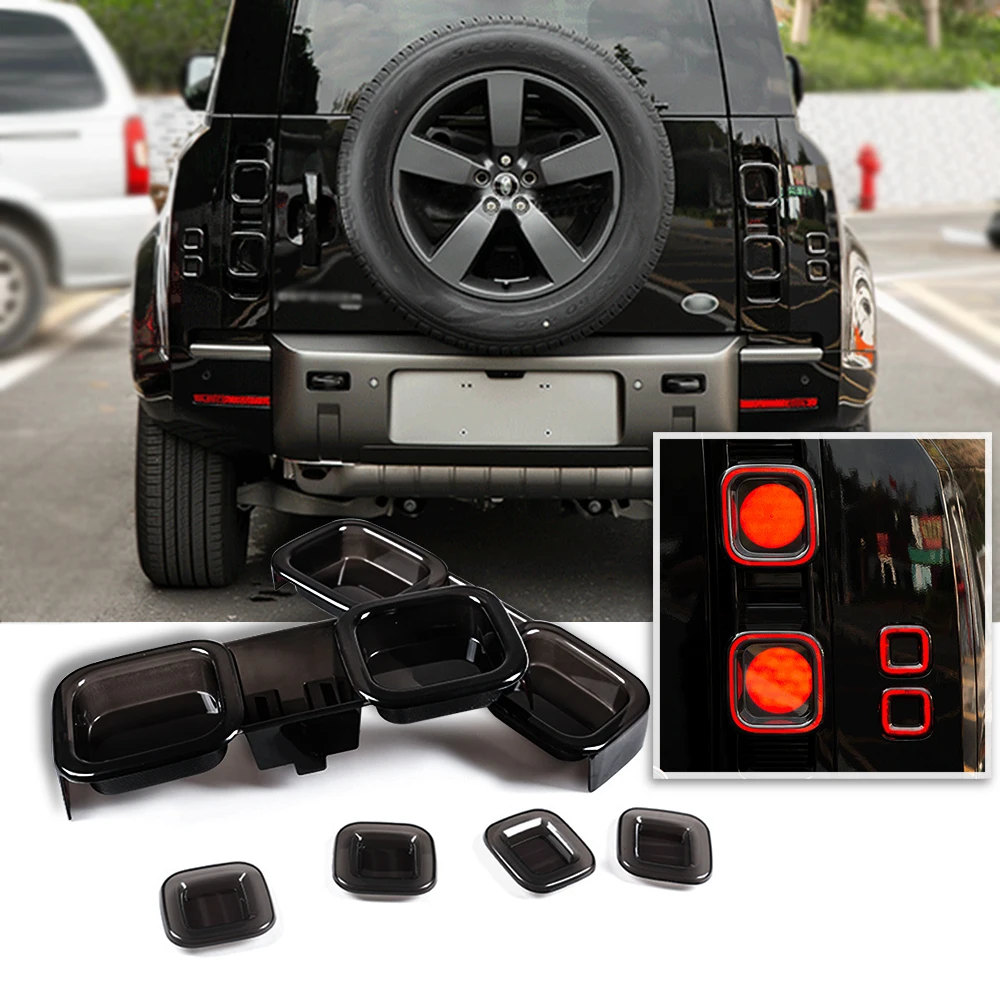 4x4 offroad Tail Lamp Light Cover fit for 2020  defender 90 110 Black Exterior Rear Lamp Hoods Tail Lights Cover