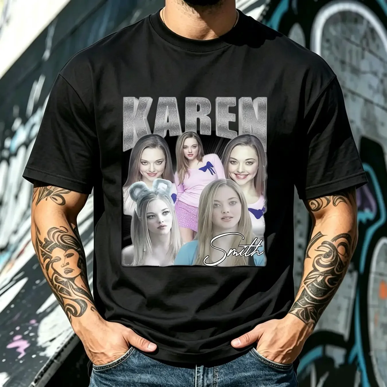 washed T Shirt Karen Smith Vintage Mean Girls for Men vintage Washed fashion Comfortable Top For Everyday Wear Breathable
