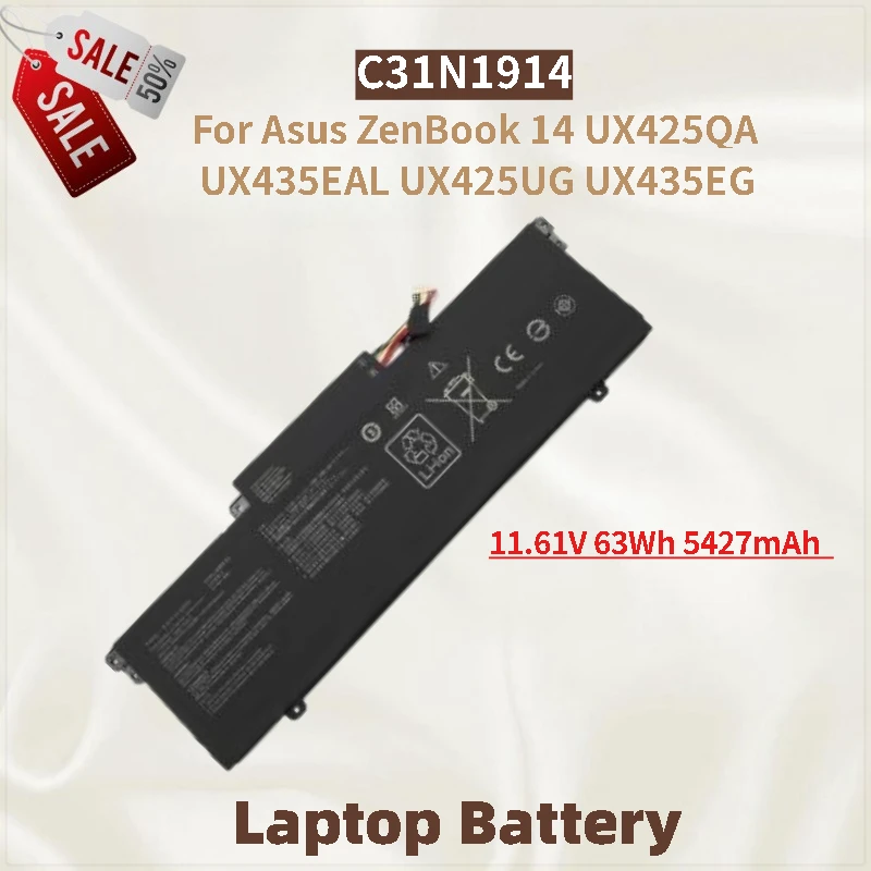 

Аккумулятор для ноутбука C31N1914, 11,61 В, 63 Втч, 5427 мАч для Asus ZenBook 14 UX425UG UX425QA UX435EAL UX435EG, новинка, высокое качество