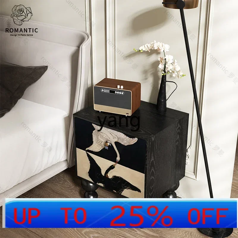 

LH modern light luxury chest of drawers bedroom solid wood bedside table creative new