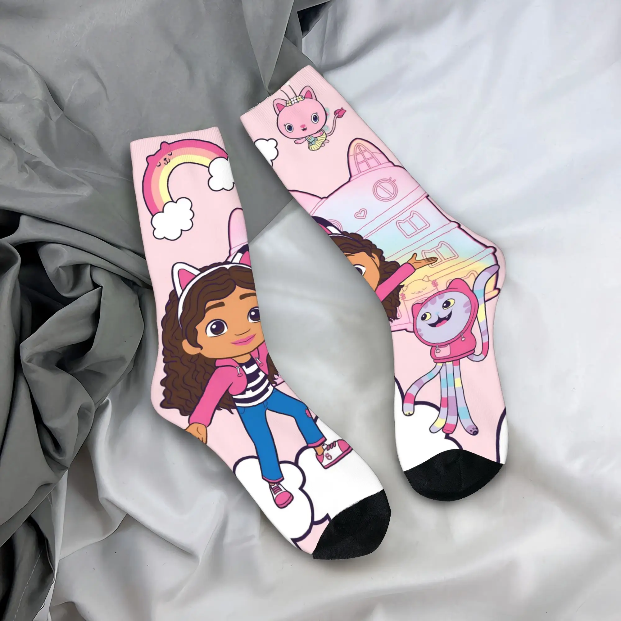 

Милые носки для кукольного домика Габби с героями мультфильмов, мужские и женские носки, новинка, весна, лето, осень, зима, средние носки-трубы, подарки