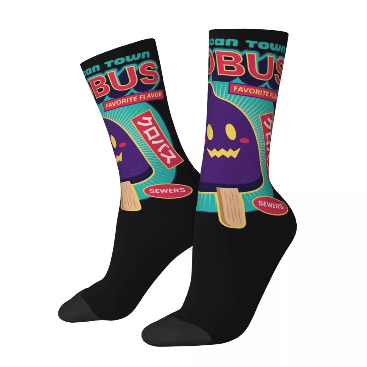 Krobus Ice Cream Stardew Valley Socks Men Women Casual Game Anime Socks Spring Summer Autumn Winter Middle Tube Socks Gifts