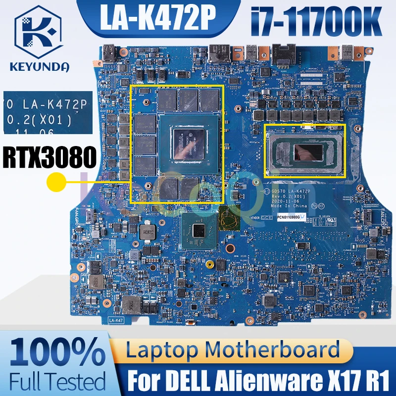 

LA-K472P For Dell Alienware X17 R1 Notebook Mainboard QWCB i7-11700K RTX3080 GN20-E7-A1 0W8TPJ Laptop Motherboard Full Tested