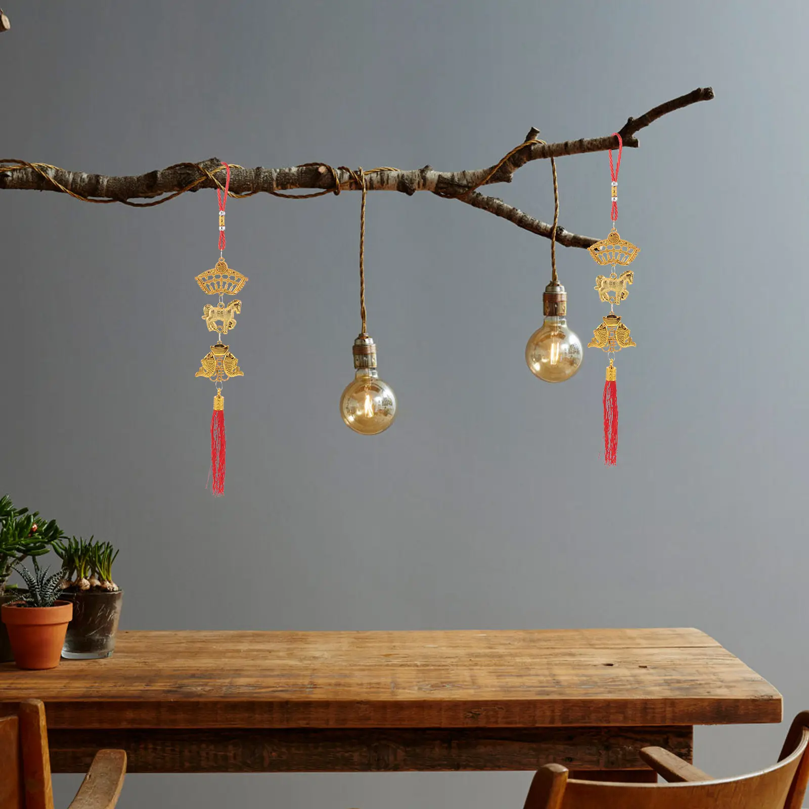 8Pcs Horse Year Hanging Ornaments Chinese New Year Decorations Lucky Feng Shui Pendants Home Office Trees Chinese Decorations