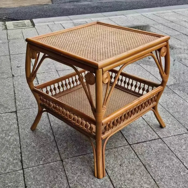 

vine tea table small table corner few round rectangular square coffee table rattan chair three-piece set
