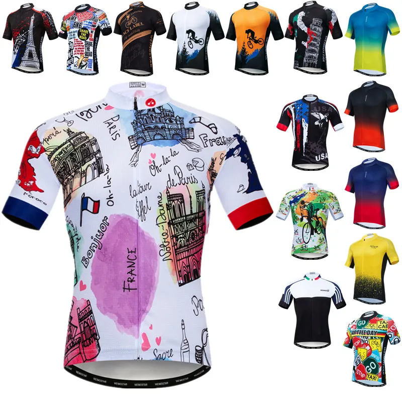 

Men's Cycling Jersey France Bike Shirts Paris Style Cycling Shirt Road mtb Biking Jersey Quick Dry Bicycle Clothing Cycle Tops