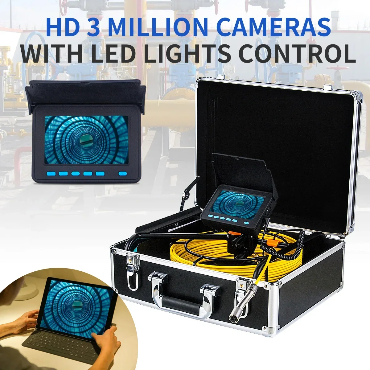 Borescopes Inspection Cameras Pipe Pipeline Inspection Camera 30M/98ft Drain Sewer Industrial Endoscope Video Plumbing System