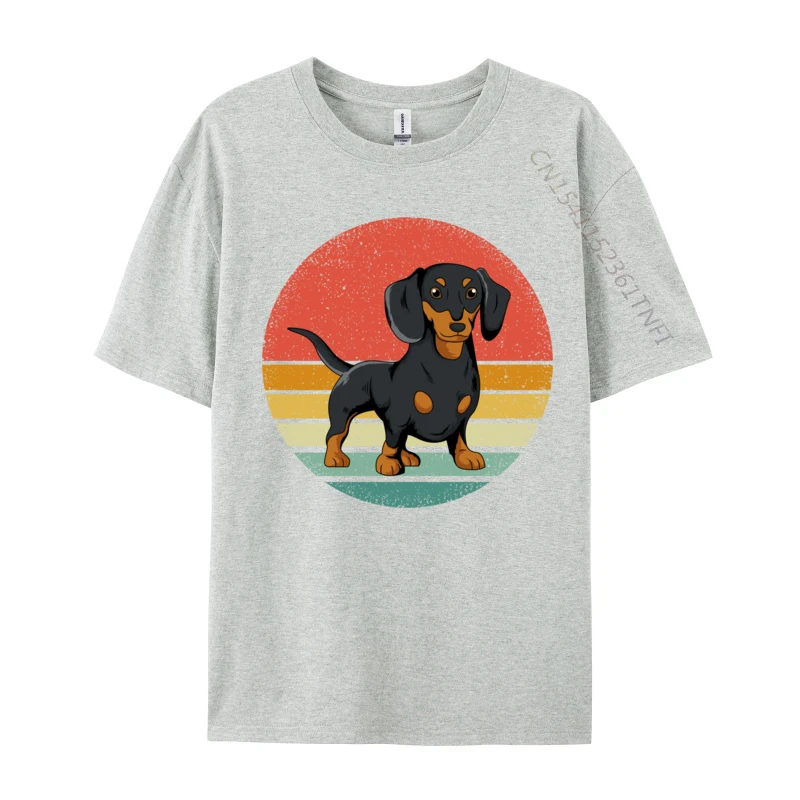 Dachshund Dog Lover Vintage Retro Weiner Dog T-Shirt Vintage Gift T-Shirt Adult Oversized Hip Hop Tops & Tees Cotton Tshirts