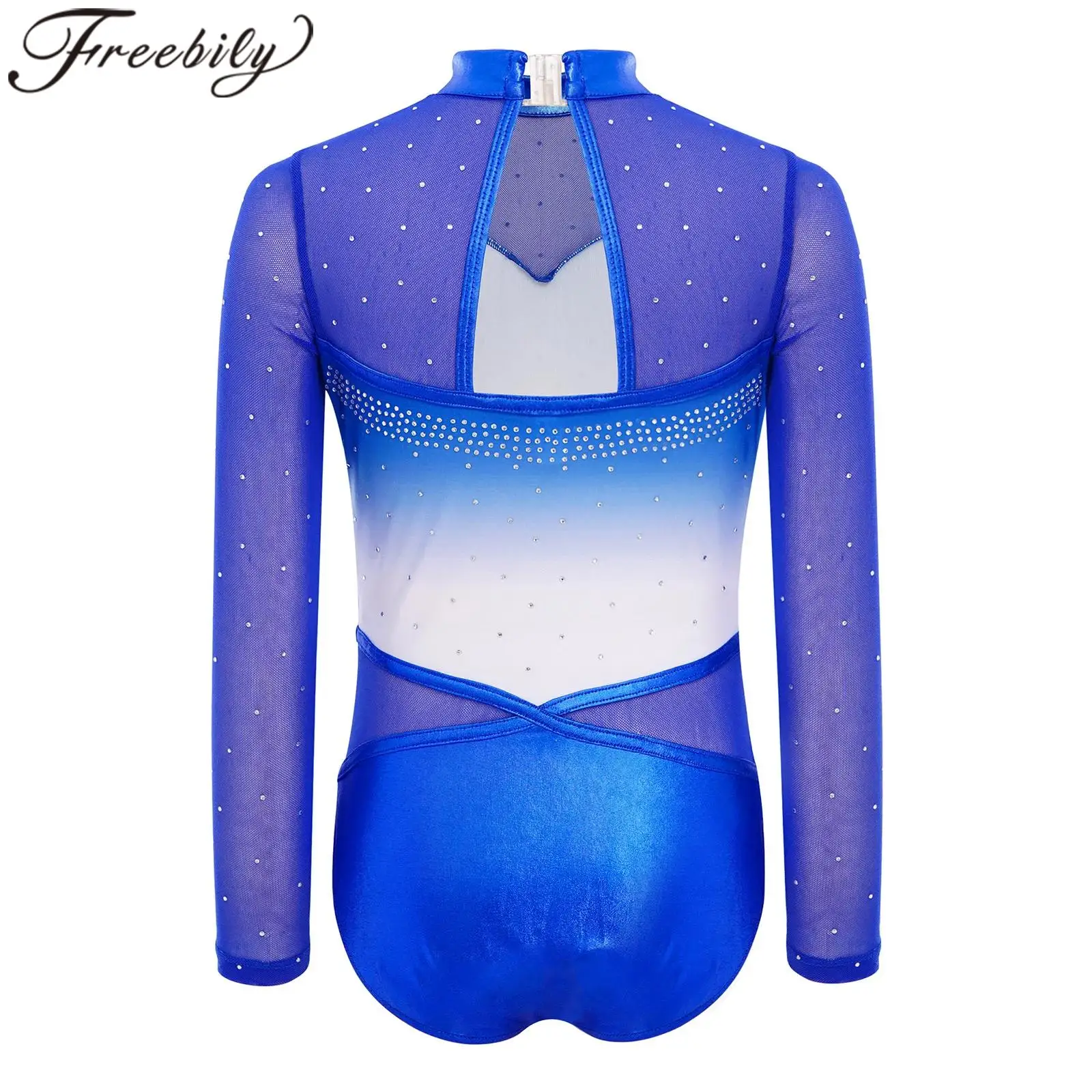 

Kids Acrobatics Gymnastics Bodysuits with Shorts Hairband Girls Ballet Dance Figure Skating Costume Shiny Rhinestones Leotard