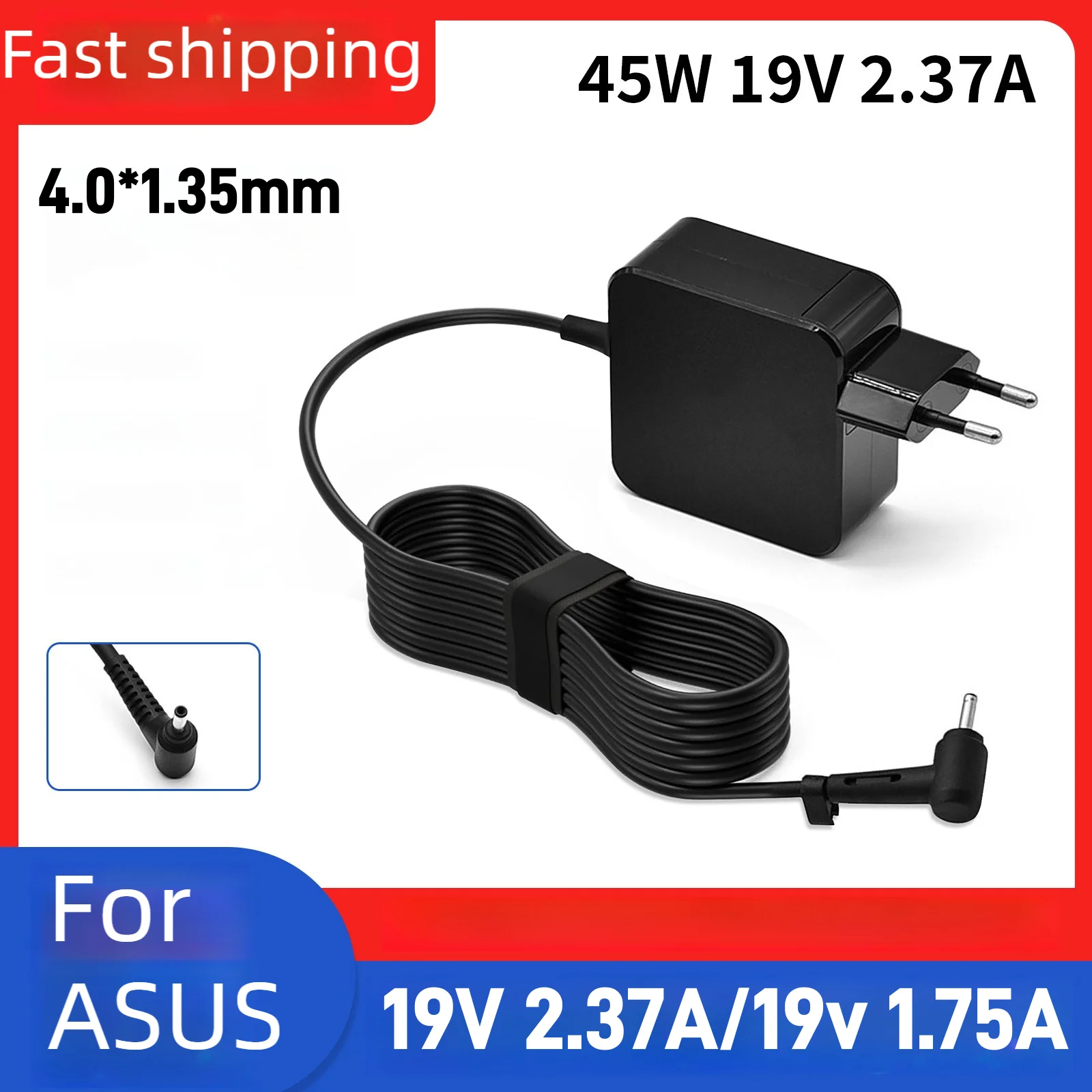 19V 2.37A 4.0*1.35mm 45W Laptop Charger Adapter ADP-45BW For Asus Zenbook UX305 UX21A UX32A X201E X202E U3000 UX52 Power Supply