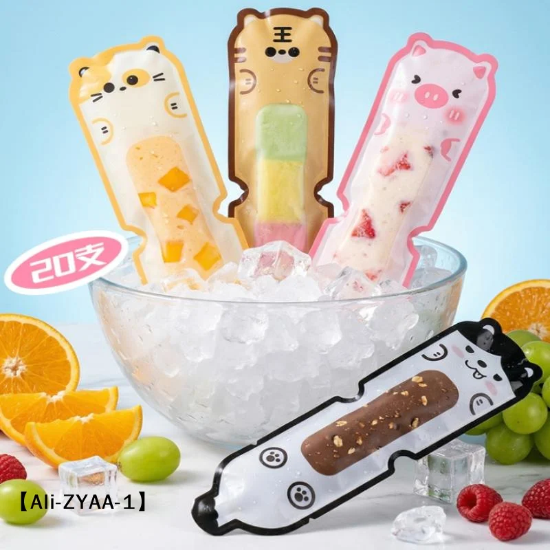 【A】20 Pack Cute Cartoon DIY Ice  Bags Leak Proof Seal For Homemade Ice Lolly Summer Kids  Treats
