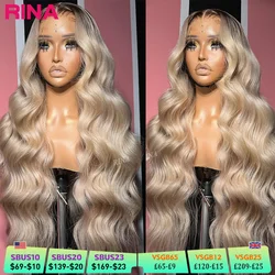 13x6 Ombre Blonde With Root Colored Lace Front Wigs For Women Human Hair Body Wave Ombre Ash Blonde Lace Frontal Wig