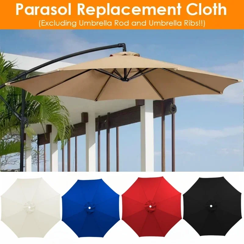 Umbrella Replacement Cloth 2/3m Outdoor Garden Canopy Sunshade Cover Waterproof Umbrella UV Protection Awning Without Stand