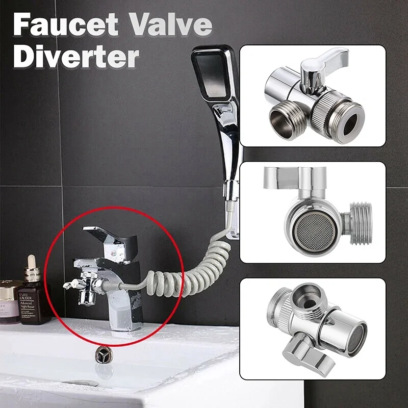 Zinc alloy Switch Faucet Adapter Kitchen Sink Splitter Diverter Valve Water Tap Connector Toilet Bidet Shower Kichen Accessories