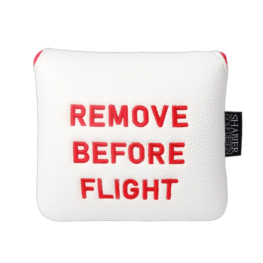 Funda de cuero PU blanco para quitar antes del vuelo, cierre magnético bordado, cubierta para cabeza de Golf, mazo grande cuadrado, Putter para Spider X