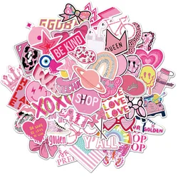 10/30/50Pcs Cartoon Pink Cute Waterproof Graffiti Sticker Aesthetic Decorative Luggage Laptop Cup Phone Guitar Scrapbook Sticker