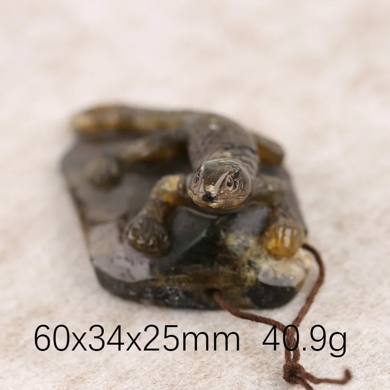 B&F lizard Pendant for Necklace Labradorite—Natural Stone Fashion Handmade Jewelry Charm Gift Accessories 60x34x25mm 40.9g