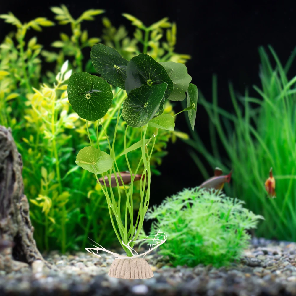 

Trendy Artificial Grass Aquarium Bright Color Plastic Tree Leaves Light Weight for Home Garden Fountain Decoration