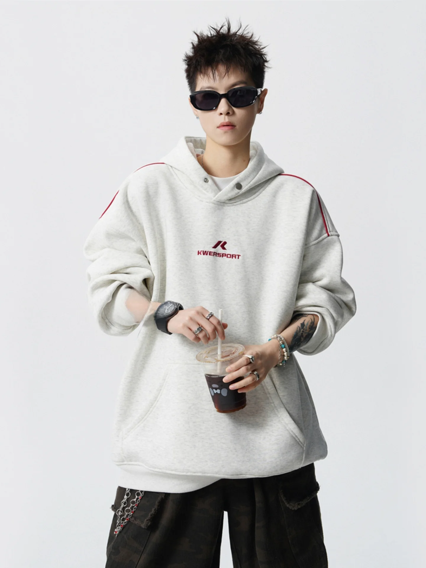 

Мужская толстовка American Sle Heavyweight: износостойкая, повседневная спортивная одежда с вышивкой букв, свободный крой, длинный рукав, комфортная, из хлопка.