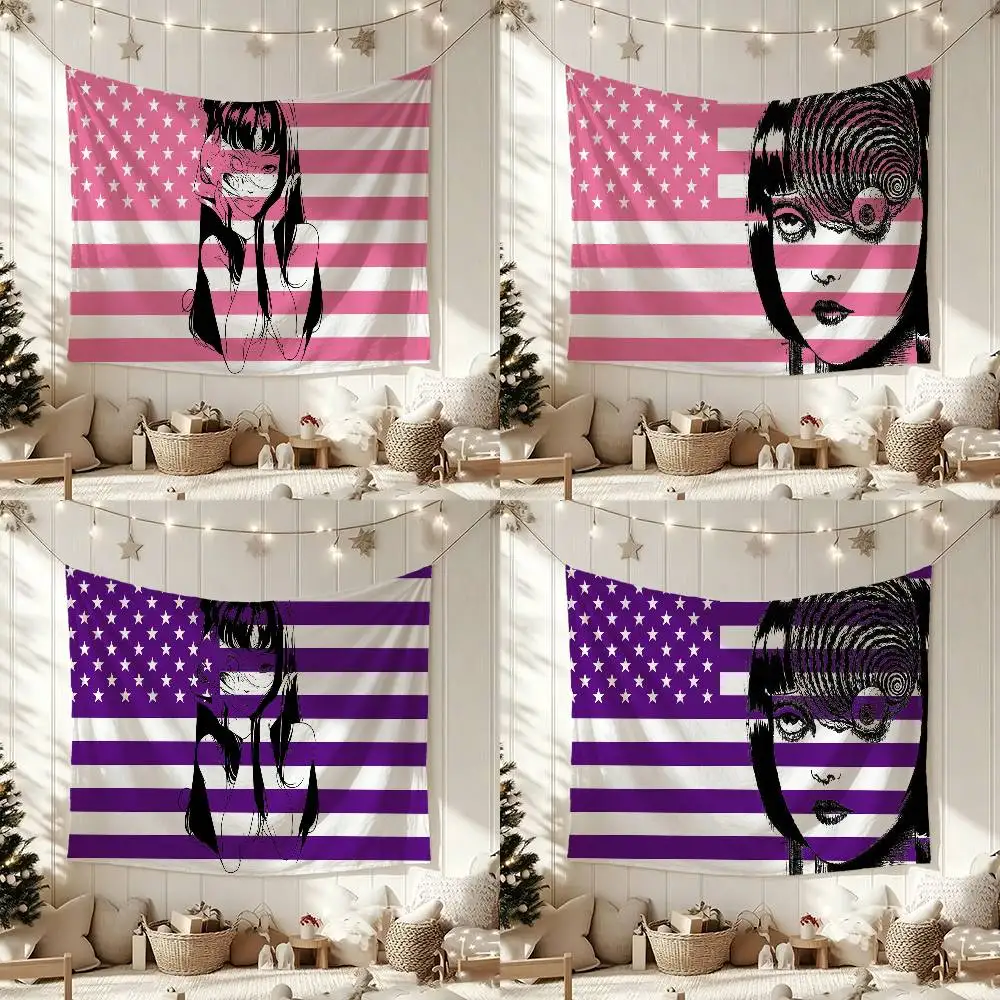 Junji Ito Horror Comics Flag Outdoor Decorations for Bedrooms Home Decor Items Decoration