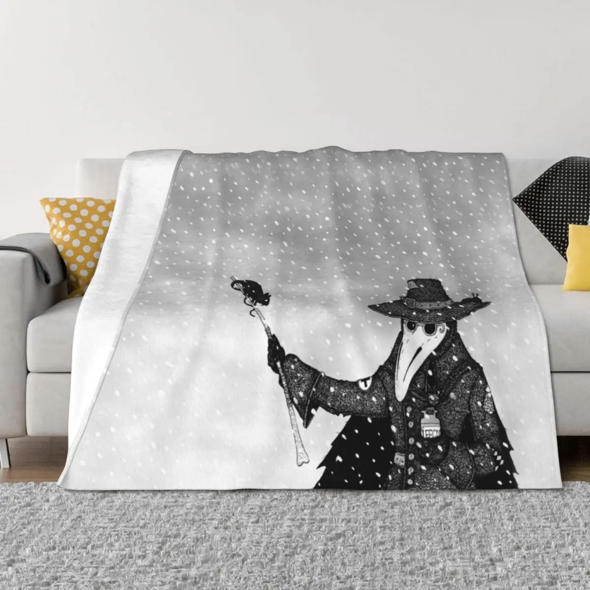 

Plague Doctor in the Snow Throw Blanket Summer christmas decoration Blankets For Baby for sofa Blankets