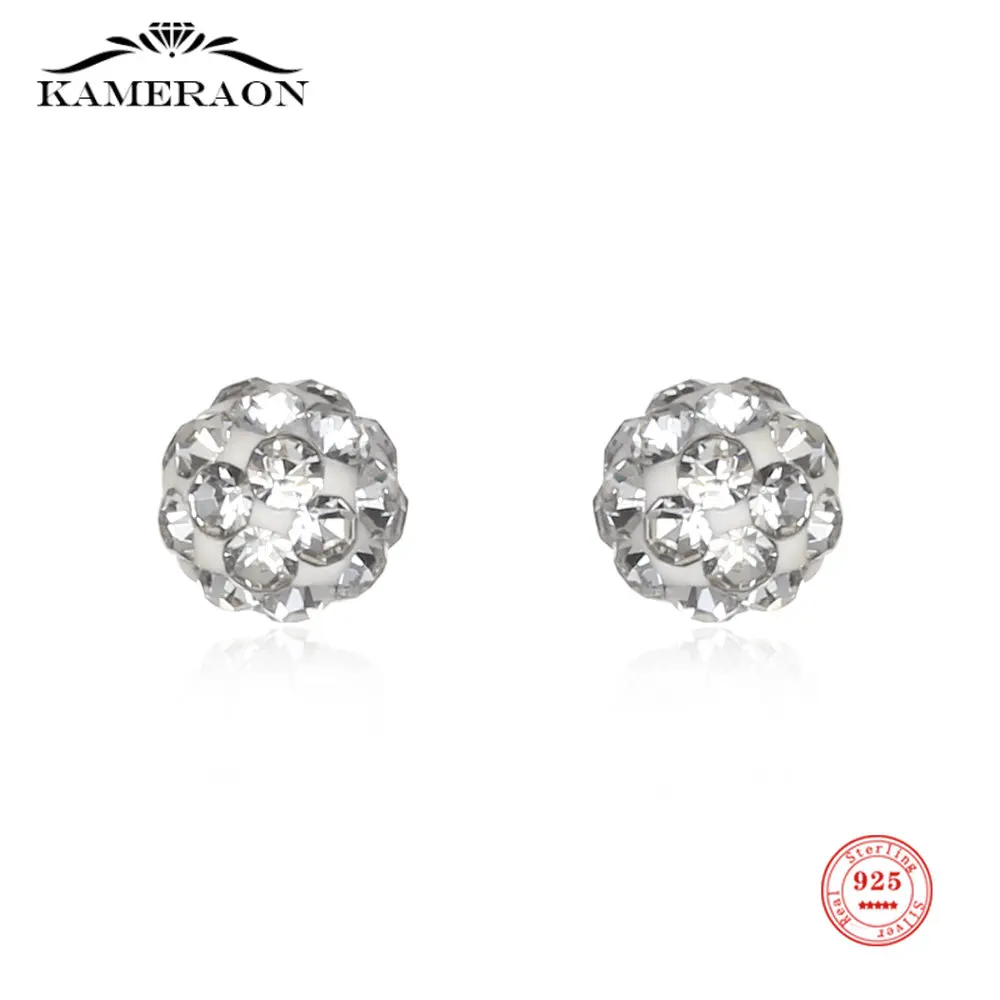 

Kameraon Sterling Silver 925 Shiny 4mm Round Beads Zircon Stud Earrings for Women Teen Wedding Unique Sweet Jewelry 2022 Trendy