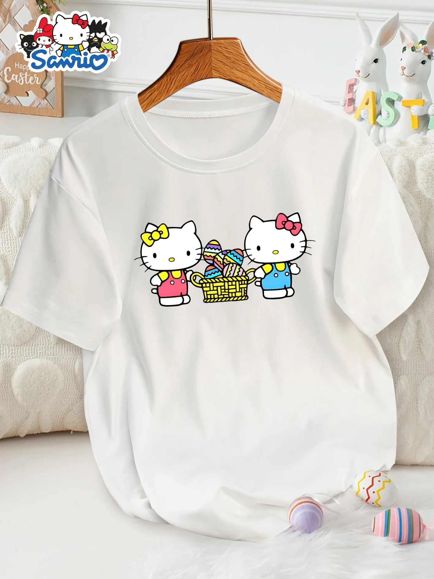 

Новые детские летние футболки Sanrio: милый и модный дизайн, 100% хлопок, универсальные