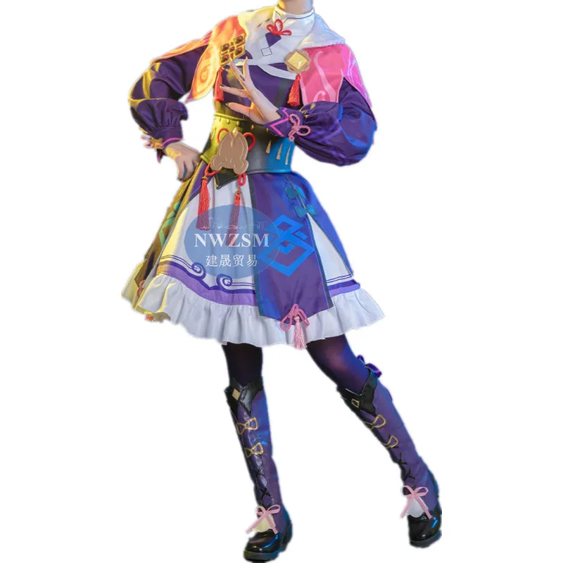 Genshin Impact YunJin Game Suit Kimono Dress Battle Uniform Cosplay Costume Halloween Role Play Party Outfit