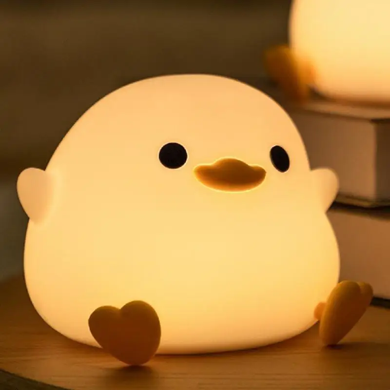 

Lazy Duck Night Light LED Night light Cute duck Cartoon animals Silicone lamp for children Rechargeable Lamp Sensor Light