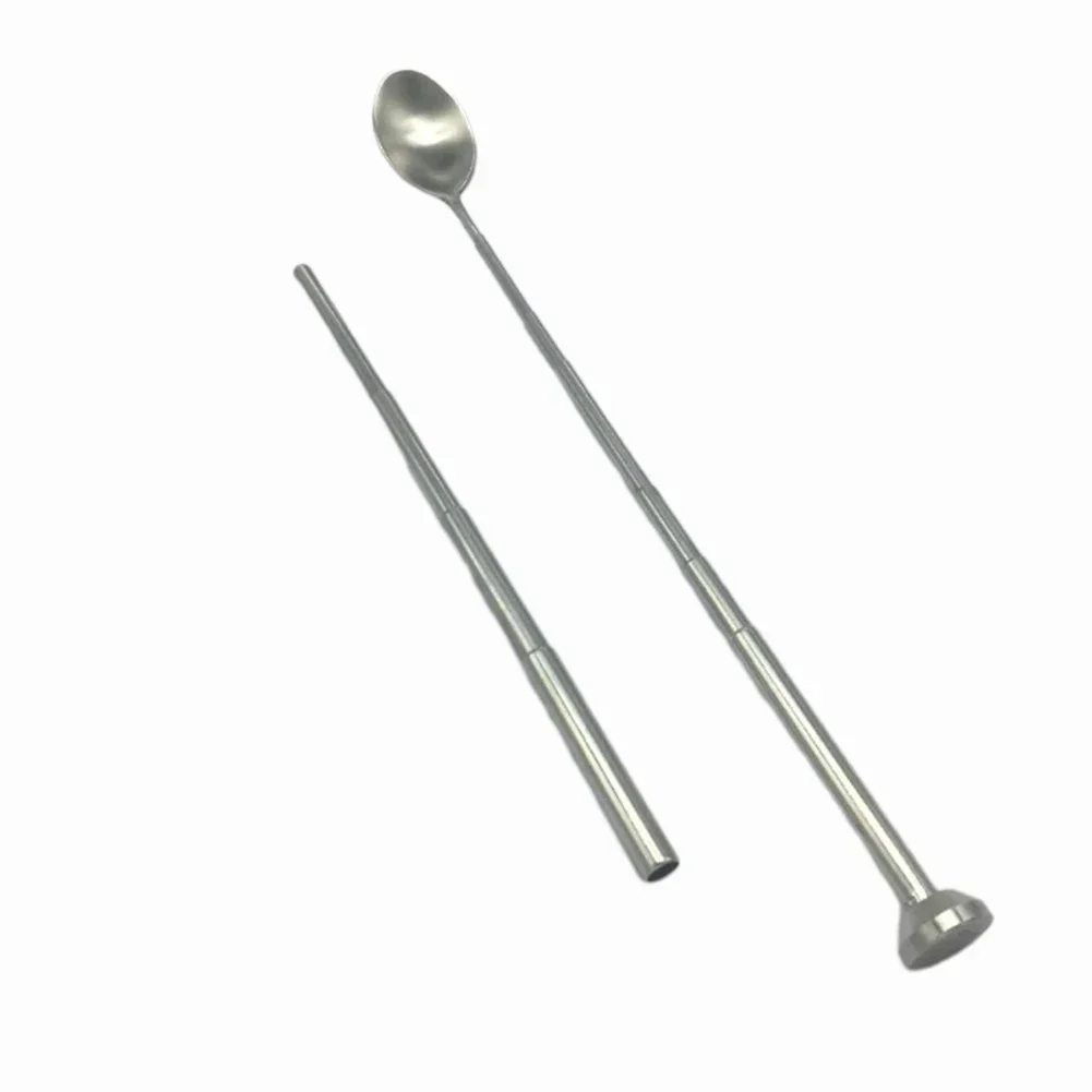 Stirring Spoon Telescopic Spoon Silver Stainless Steel Unfolded 63cm Cooking For Outdoor Camping Kitchen Tools