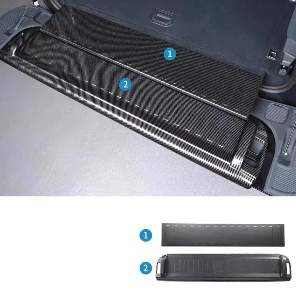 For  ZEEKR 9X 2025 2026  Trunk Protective ABS Carbon fiber Pattern Cover Car Rear Guard Plate Interior Accessories