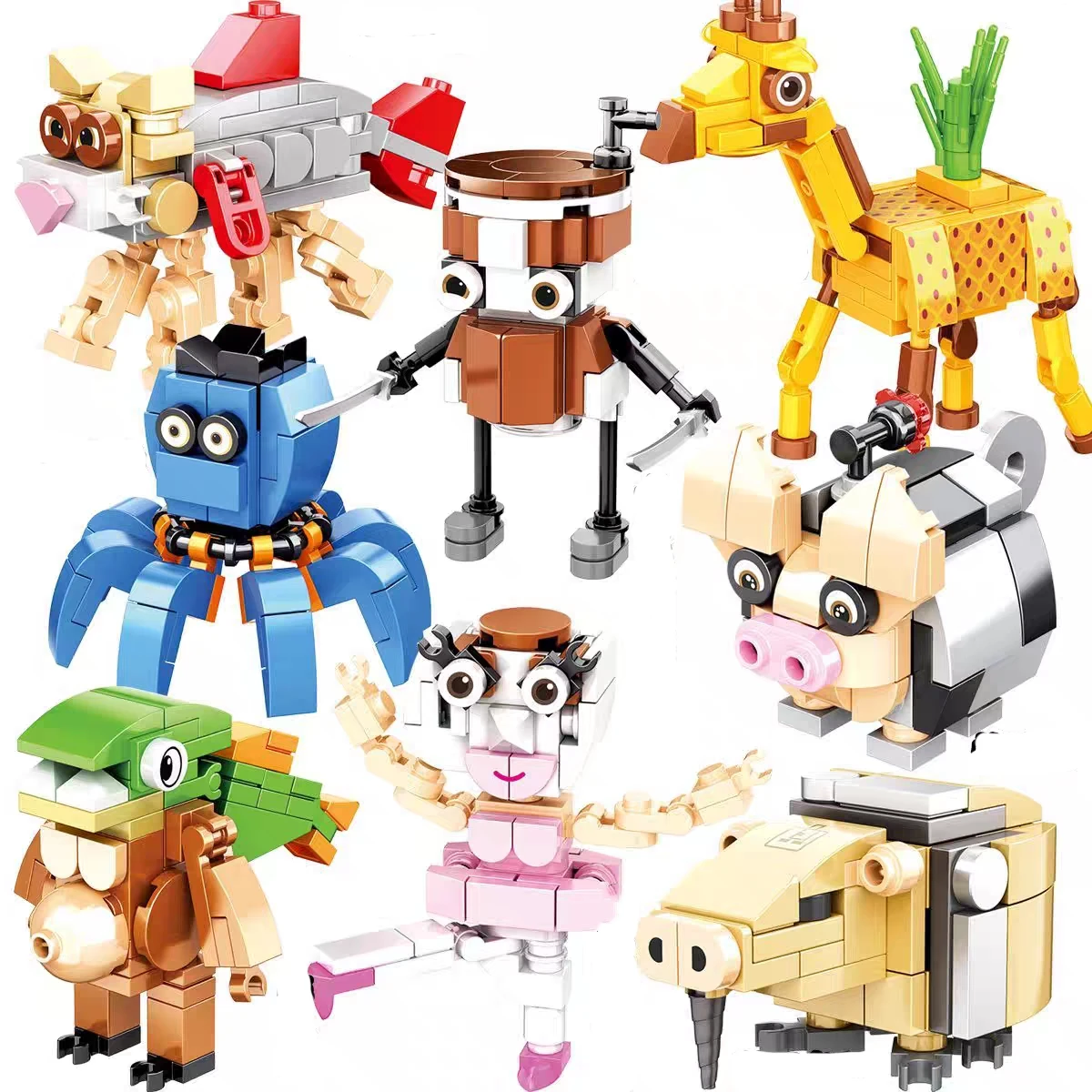 

Brainrot Tung Tung Tung Sahur Италия Tralalero Tralala Строительные блоки Забавные сборочные кирпичи Игрушки для детей Подарки на день рождения