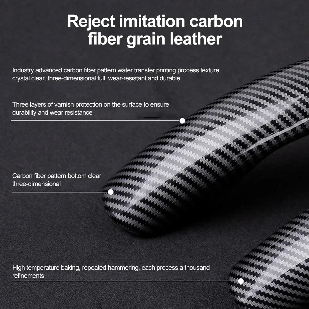 2024 For Tesla Model 3 Highland Model Y 3 S X Car Steering Wheel Cover Carbon Fiber Texture Water Transfer Printing Interior