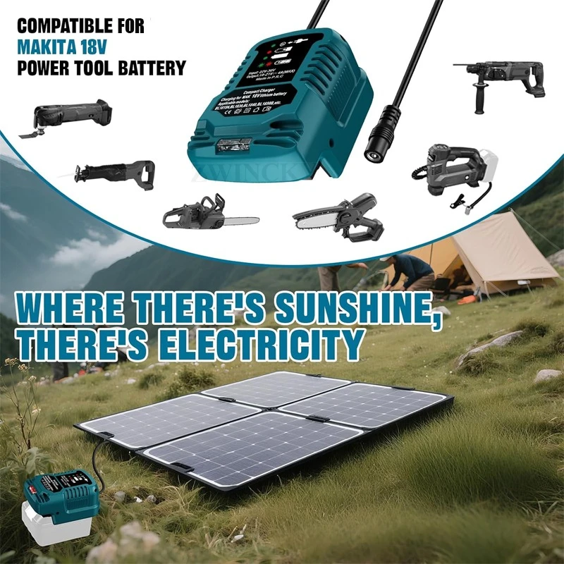 For Makita Model Charger 18V 21V Electric Drill Electric Wrench Angle Grinder Solar Charger Solar Adapter Battery Charger