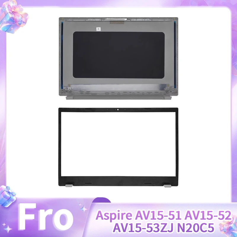 

New Laptop Replace Cover For Aspire AV15-51 AV15-52 AV15-53ZJ AV15-78SB N20C5 LCD Back Cover Front Bezel Hinges