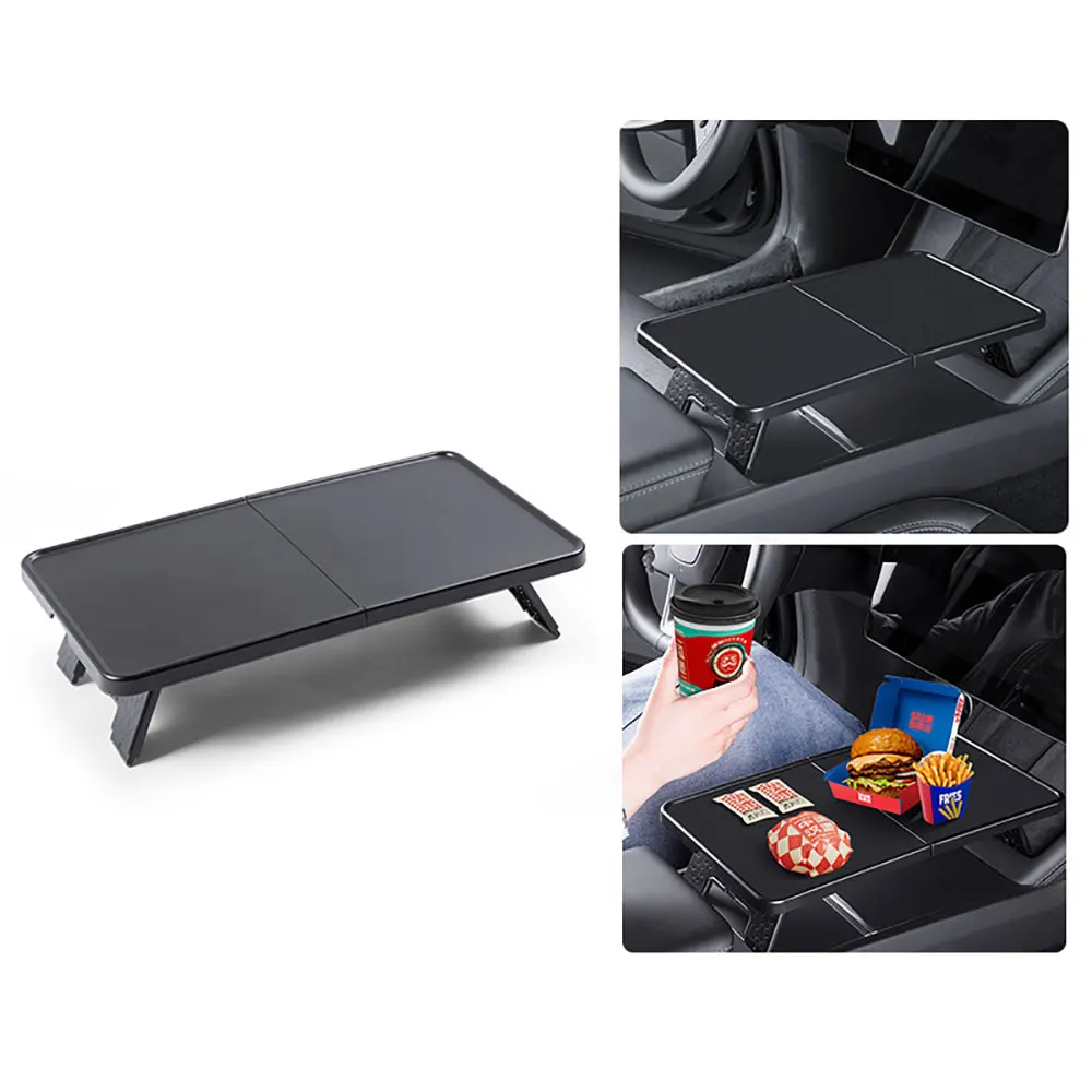 Center Console Organizer For Tesla Model Y Model 3 2020 to 2024 Foldable Eating Food Table Tray for Road Trips Autopilot