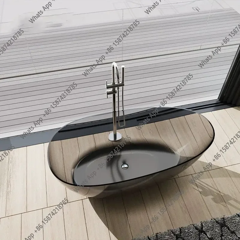 PC Pure acrylic transparent bathtub household color crystal resin small apartment hotel double bathtub