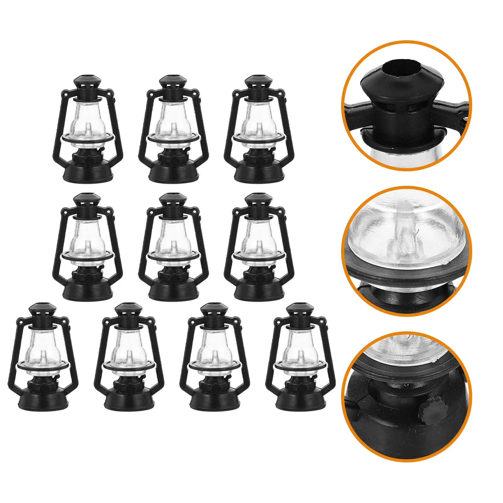 10 Pcs Mini Kerosene Lamp Decorative Lantern Vintage Camping Outdoor Christmas Models