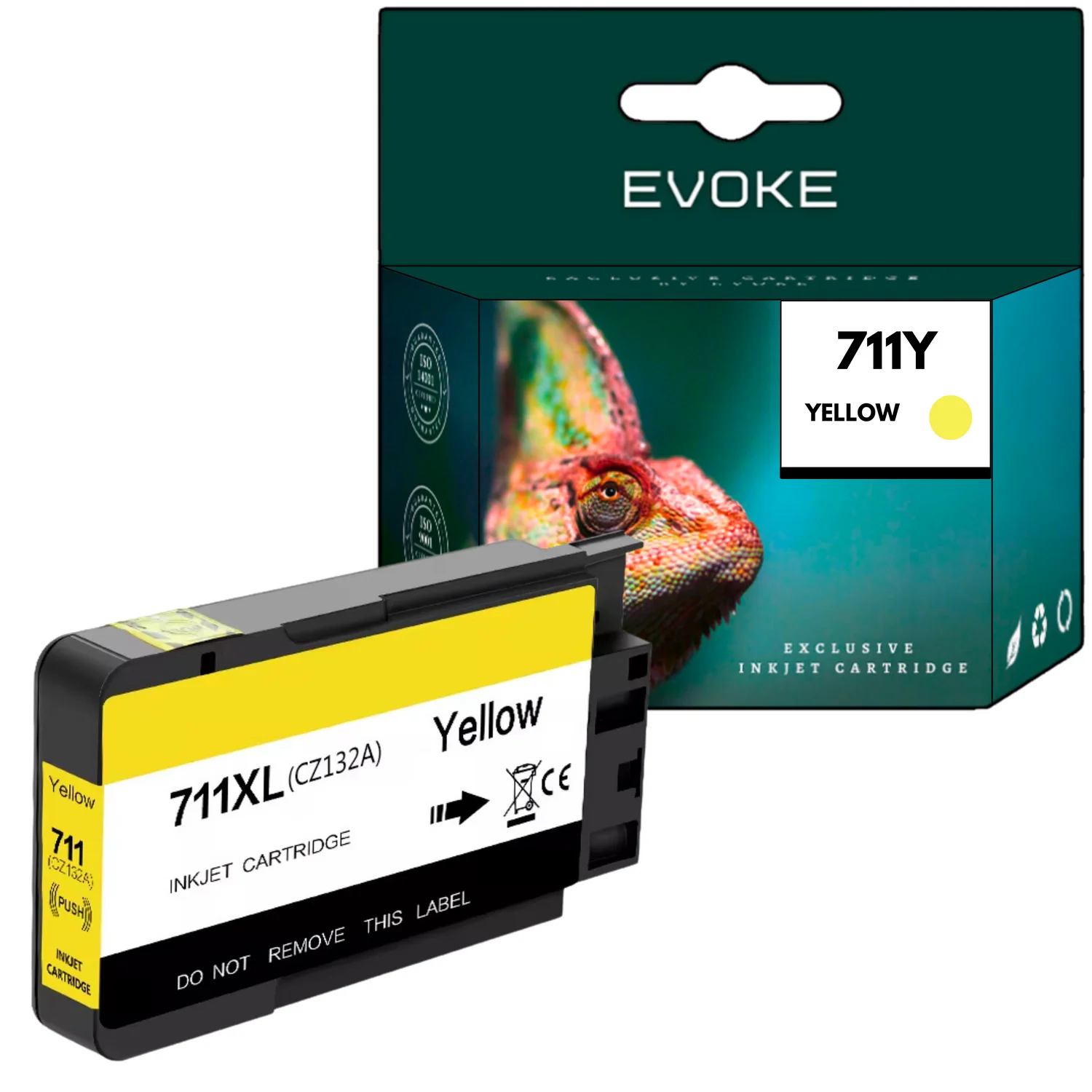 Evoke Compatibele Inkt voor Hp 711Y 711 Y Cz132A Geel 28 ml 480 Pagina's Designjet T120 T125 T130 T520 T525 T530