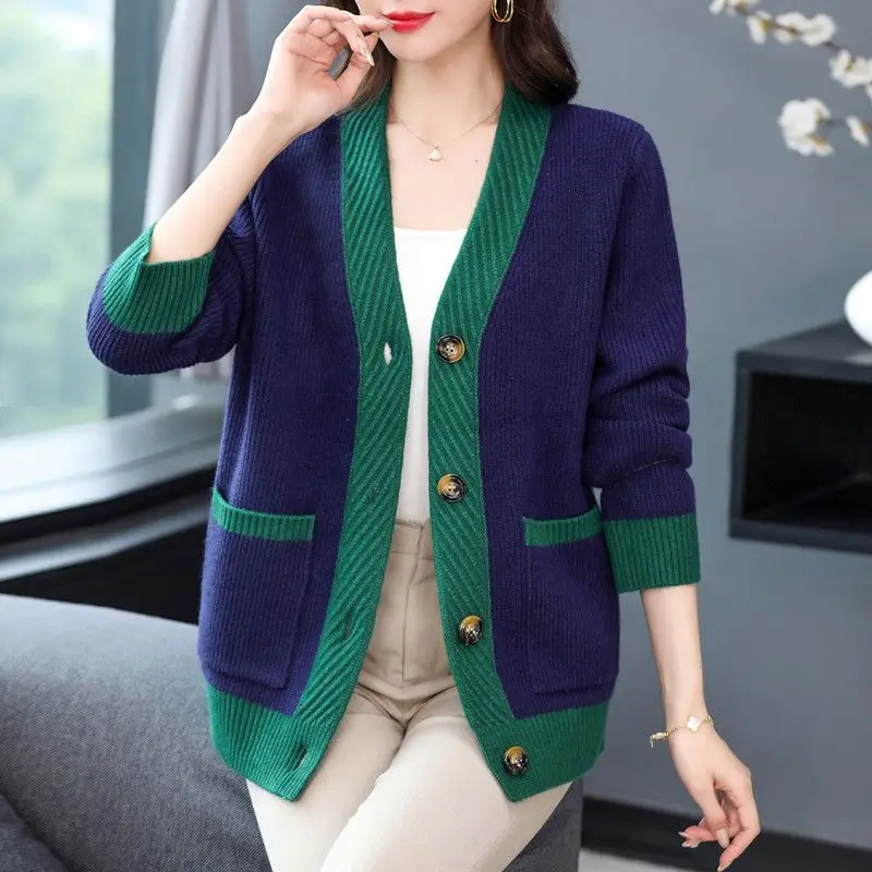 Cardigan Autumn Winter Thin New Casual Ladies Solid Color Tops Buttons 2023 Women\'s Clothing Long Sleeve Knitting Coat Sweaters