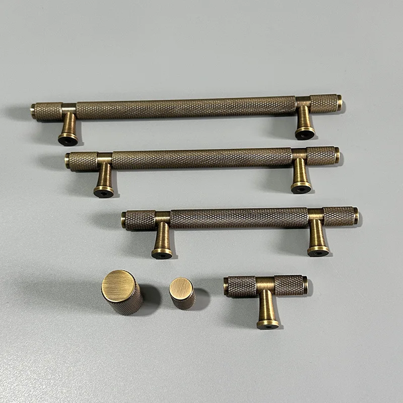 Solid Brass Diamond Cut Cross Knurl Pattern Cabinet Knob Pull T Bar Lengthened 38cm 15 Inch Cloakroom Door Drawer Handle