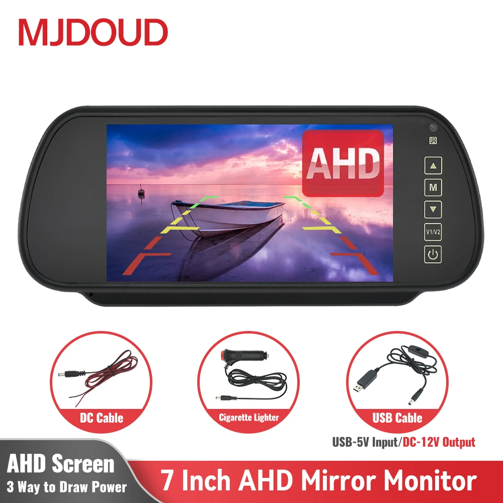 MJDOUD 7 Inch Car AHD Mirror Monitor for Vehicle Parking  7